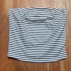 Striped Blue and White Tube Top